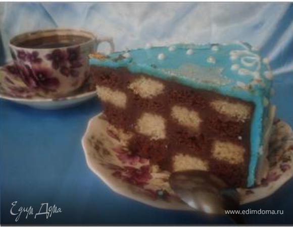 Торт «Новогодний» (шахматный) Торт «Новогодний» (шахматный)