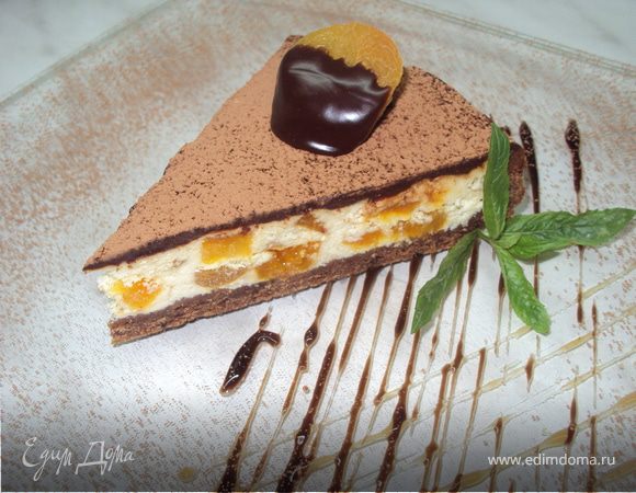 Чизкейк с белым шоколадом, курагой и ромом. Чизкейк с белым шоколадом, курагой и ромом.