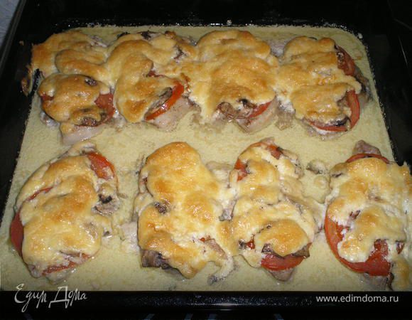 Мясо по-французски с грибами