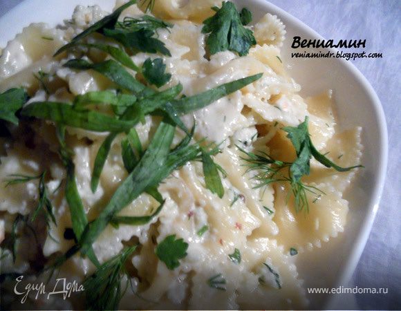 Паста с мясом криля и маскарпоне