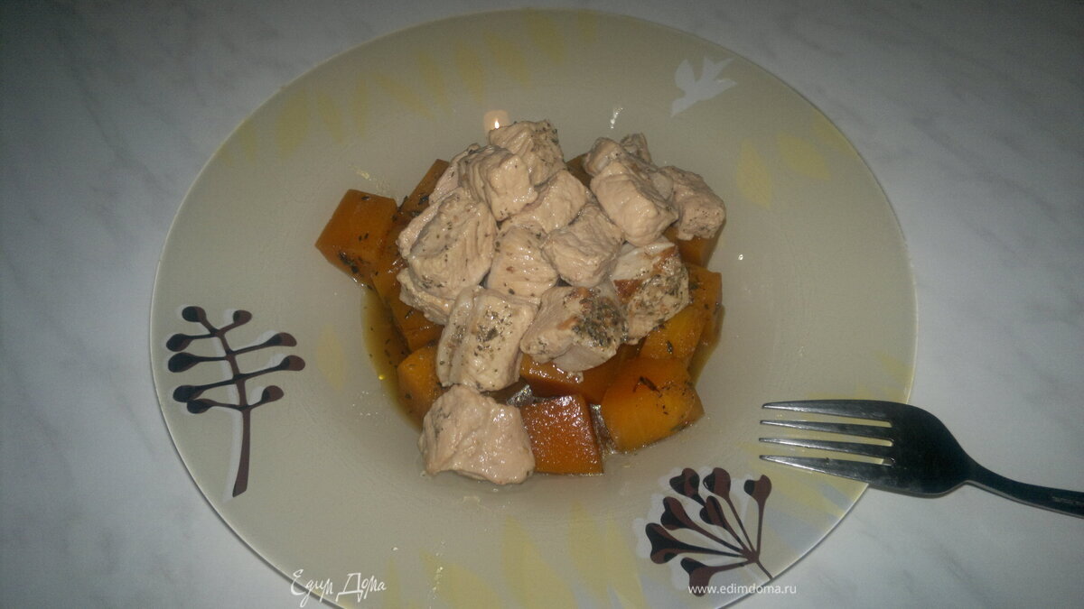 Тыква в соевом соусе и свинина в темном пиве