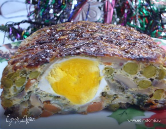 Террин куриный с грибами и яйцами