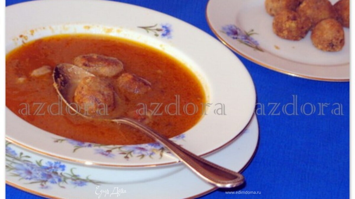 Суп из бычьего хвоста с хлебными клёцками