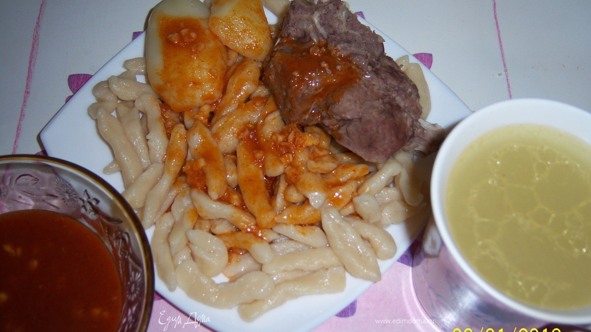 Галушки с мясом