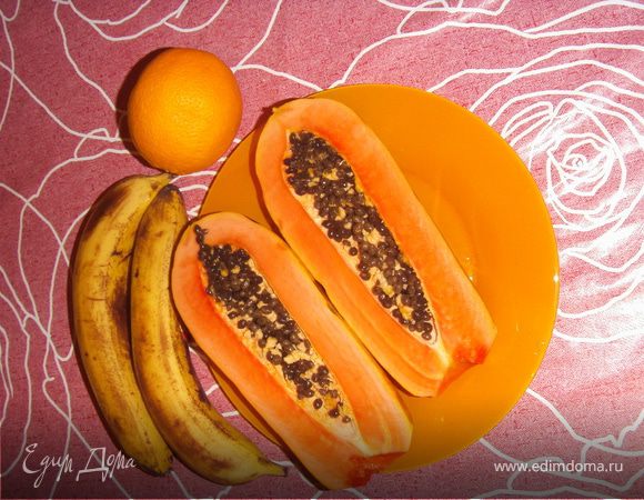 Салат из папайи, бананов и апельсина Салат из папайи, бананов и апельсина