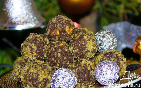 Рецепт Конфеты шоколадные с грецкими орехами и миндальным ликёром
