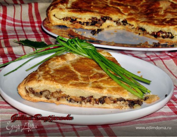 Пирог с лисичками