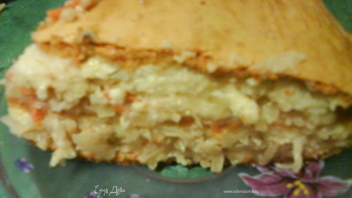 Пирог закусочный с капустой и сыром