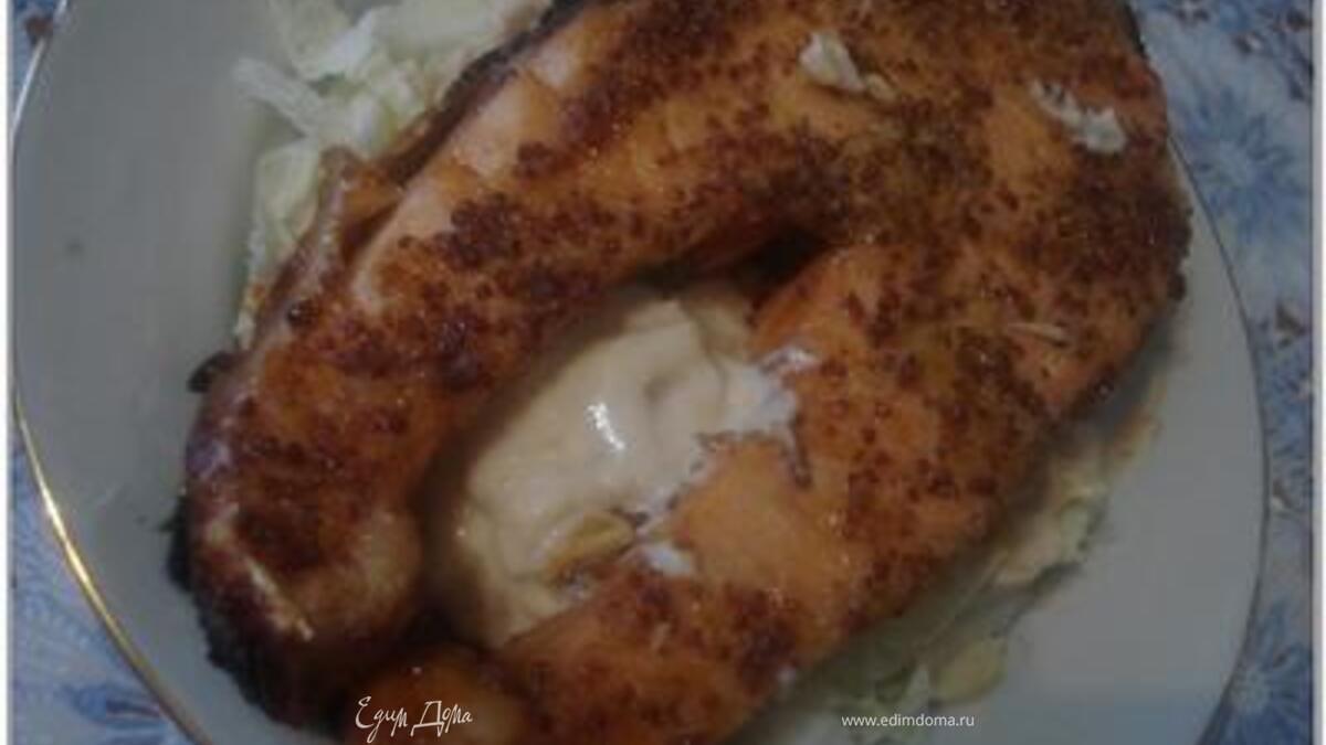 Запеченная форель с фасолевым пюре