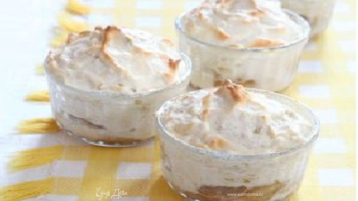 Мусс из белка с бананом и яблоком