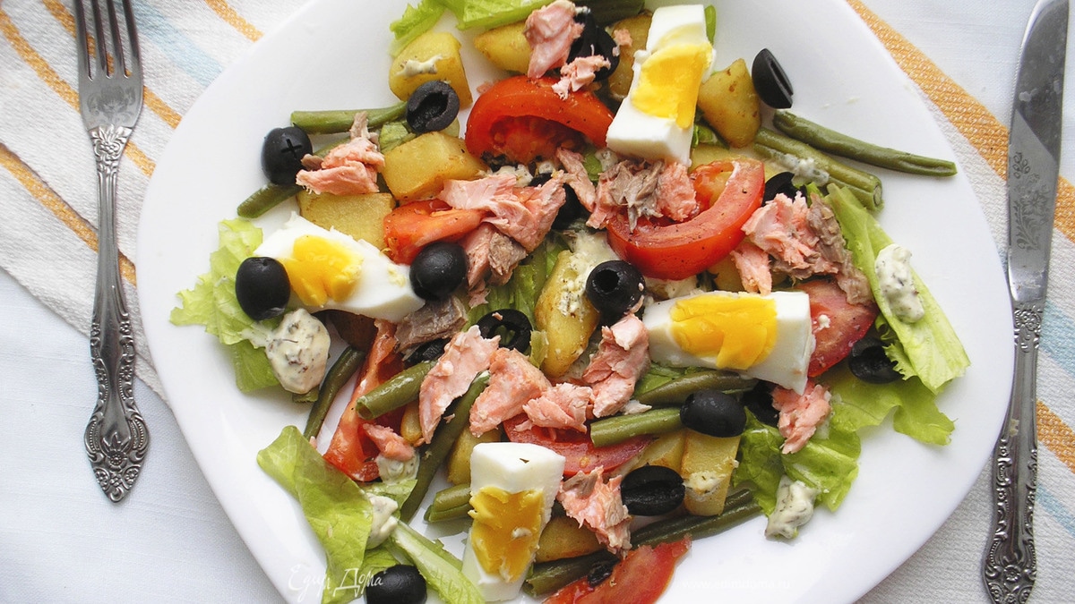 Салат «Нисуаз» с лососем от Гордона Рамзи