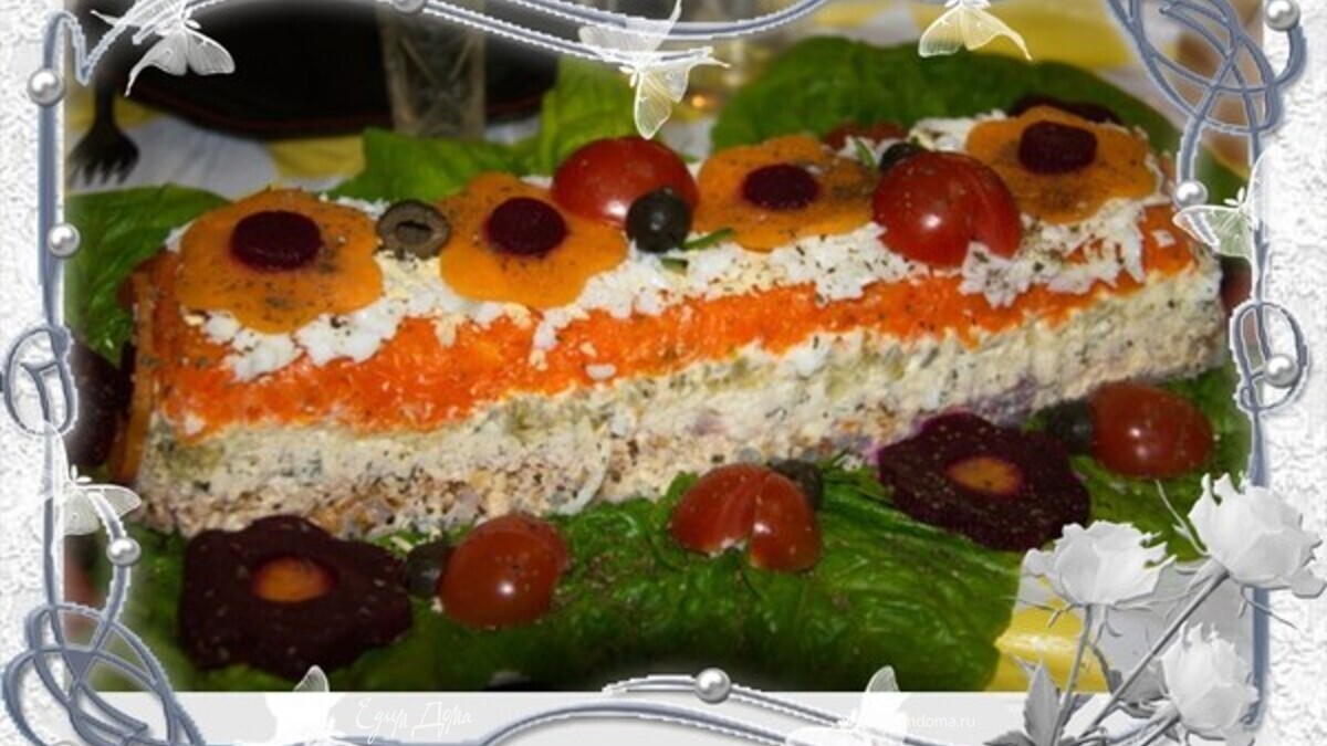 Слоеный салат с курицей