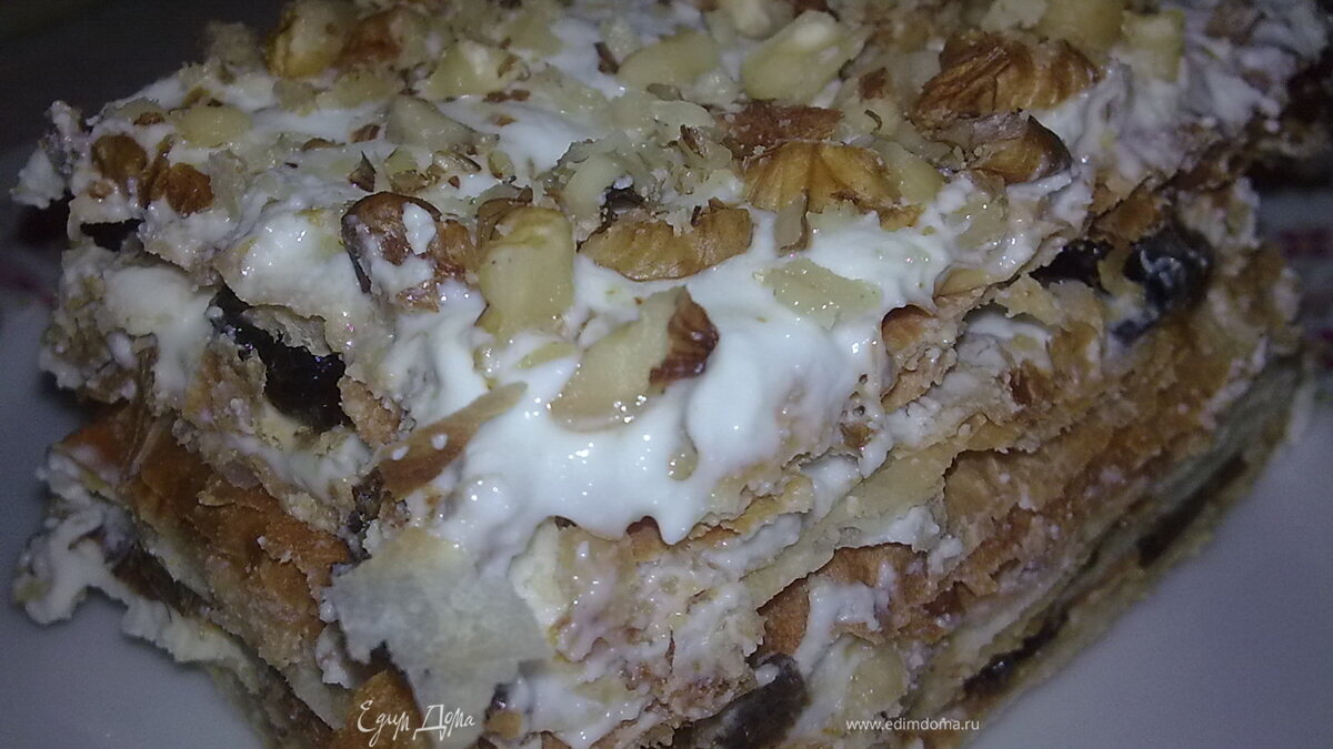 Торт "Наполеон" с черносливом