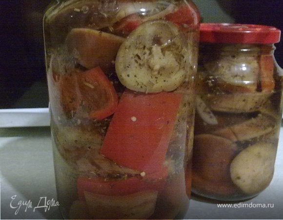 Баклажаны и перцы в ароматном маринаде