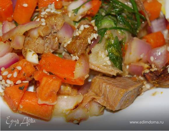 Ароматный пирог с тыквой