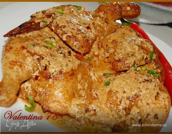 Цыпленок  тапака по-шкмерски.