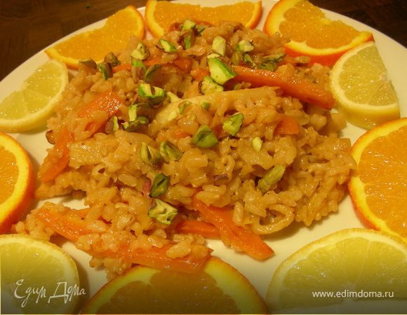 Рис с цитрусовыми и фисташками по-индийски Рис с цитрусовыми и фисташками по-индийски