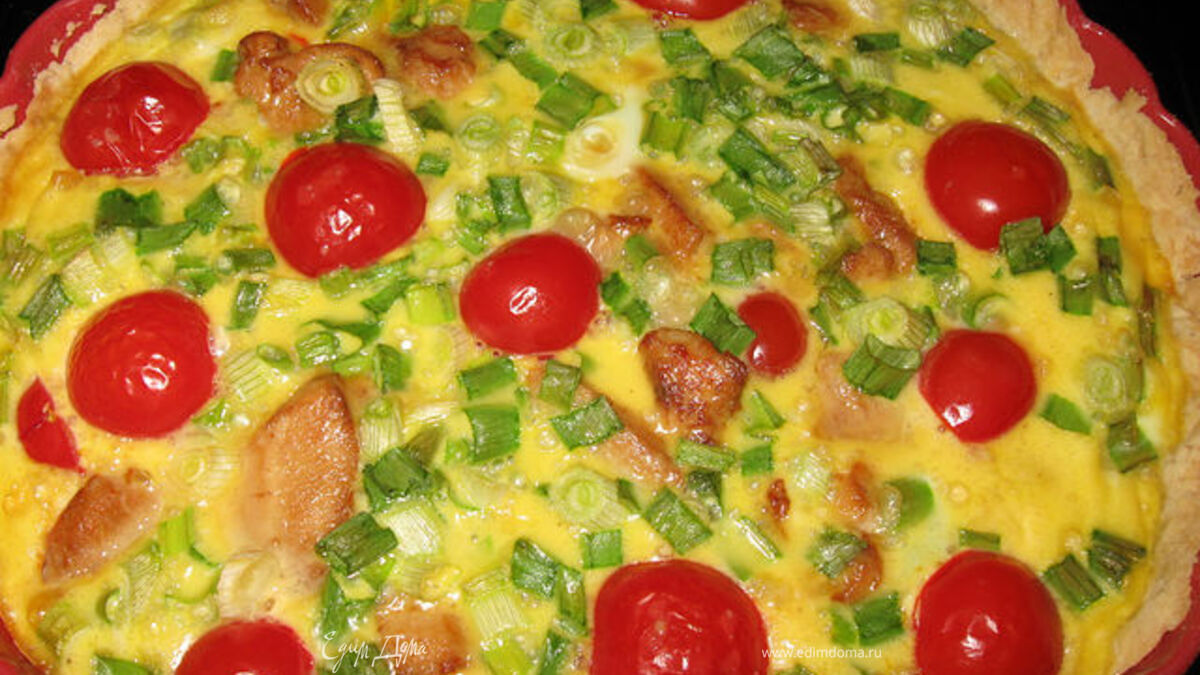 Киш с курицей и помидорками шерри