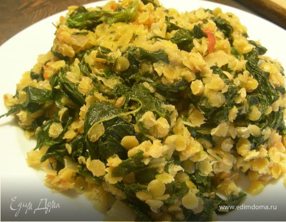 Чечевица со шпинатом