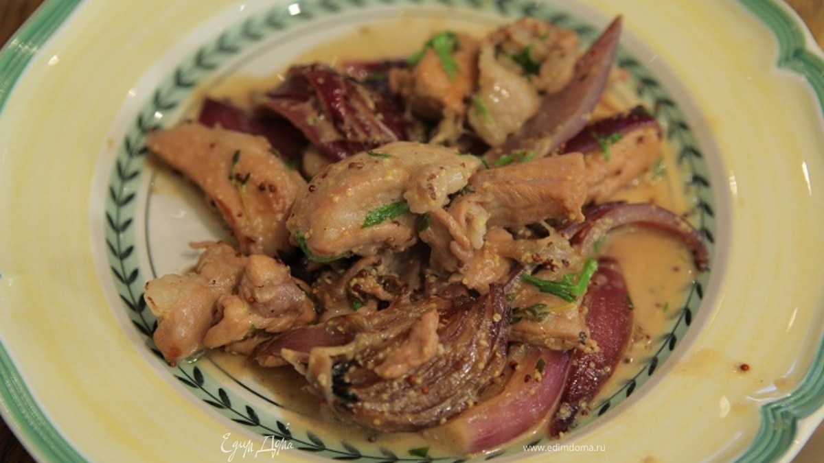 Кролик в сливочно-горчичном соусе