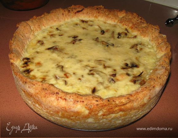 Киш с курицей, грибами и сыром