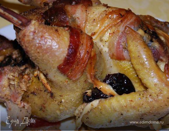 Курица варено-запеченная и слегка копченая