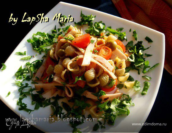 Салат с макаронами и ветчиной для Светочки Горбуненко Салат с макаронами и ветчиной для Светочки Горбуненко