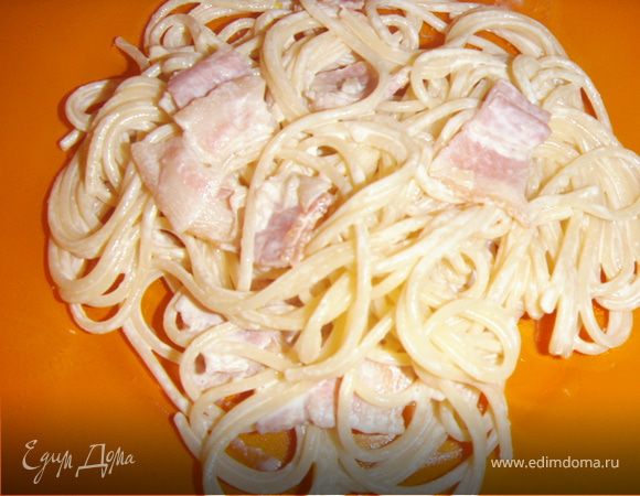 Паста с беконом в сливочном соусе Паста с беконом в сливочном соусе
