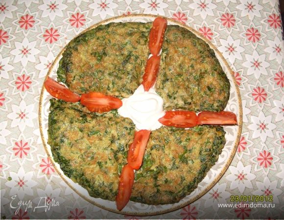 Зеленый омлет по-азербайджански