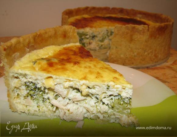Сырный киш с брокколи и курицей Сырный киш с брокколи и курицей