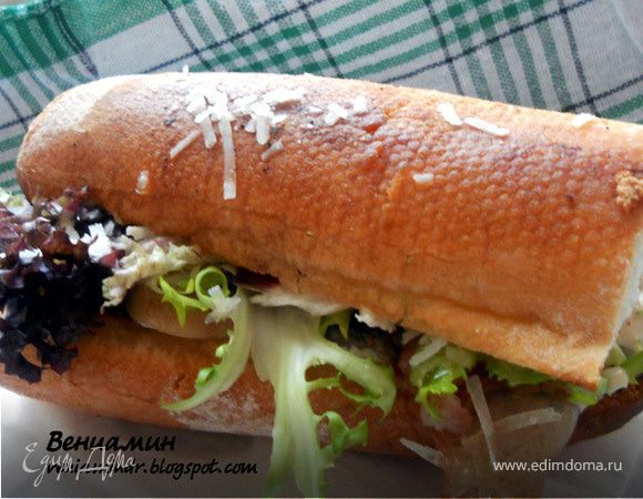 Сэндвич с шампиньонами и копченым беконом Сэндвич с шампиньонами и копченым беконом