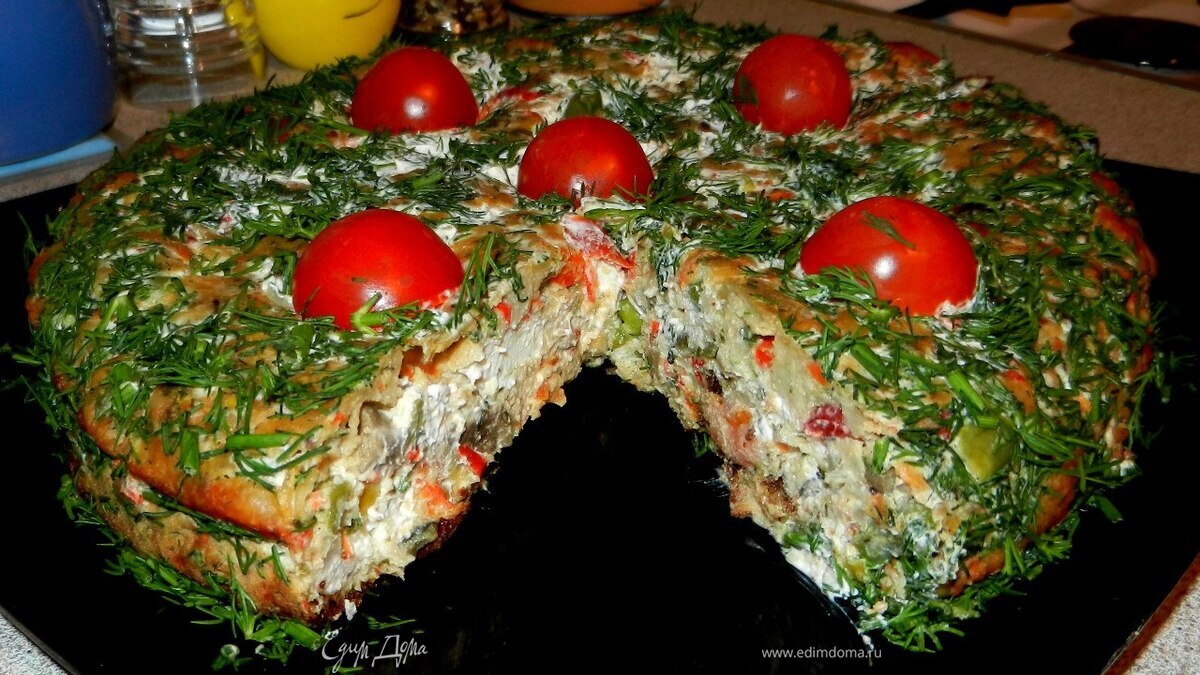 Сырно-овощной пирог