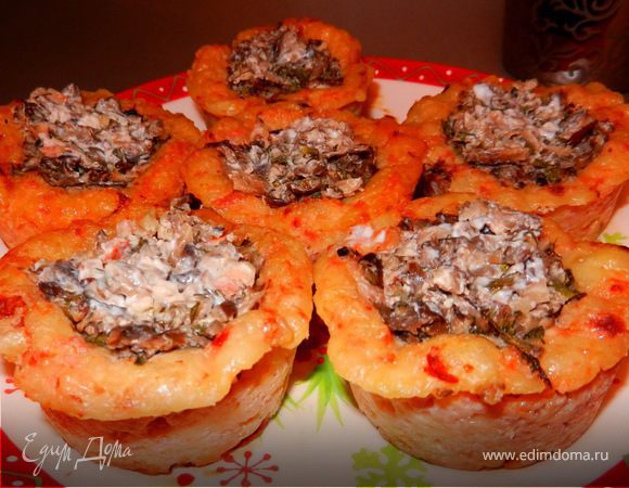 Закусочные корзиночки с грибами