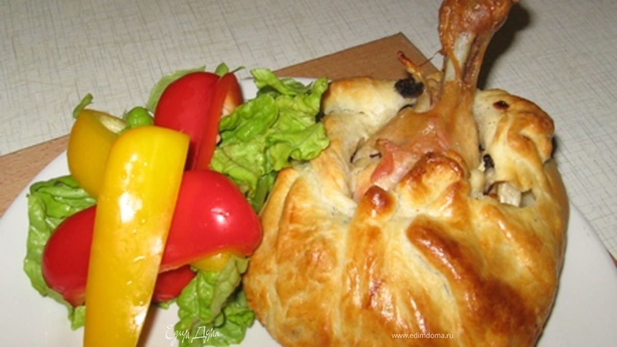 Куриный мешок с гарниром (празднично)