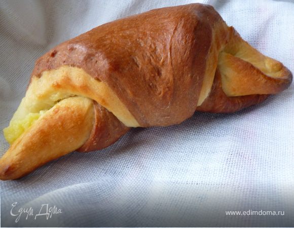 Двухцветные рогалики с заварным лимонным кремом