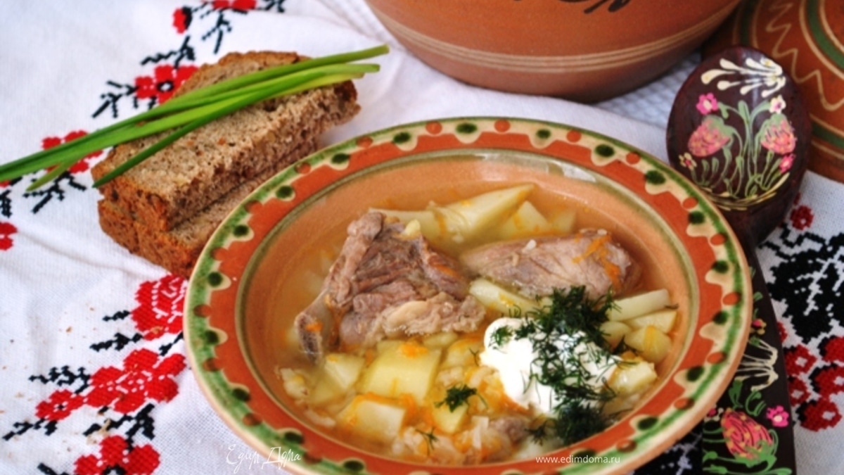 Суп "Деревенский" в горшочках