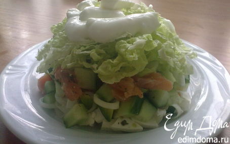 Рецепт Салат с малосольной сёмгой