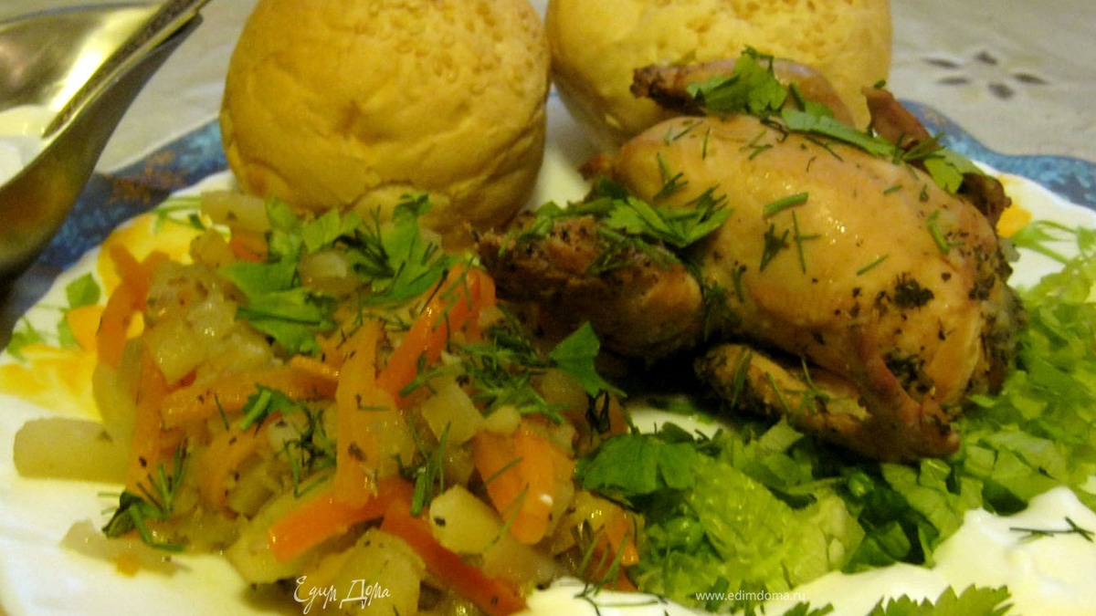 Цыплята-корнишоны в горшочке