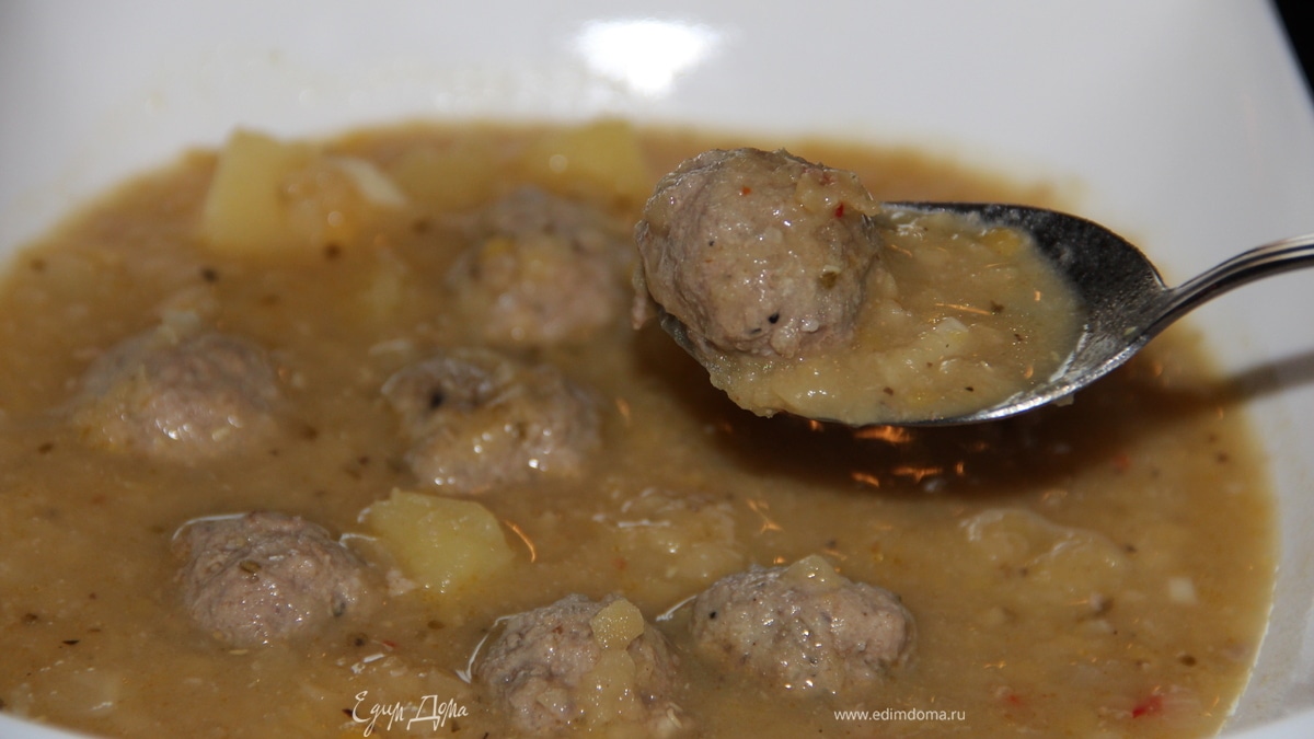 Суп из чечевицы с фрикадельками