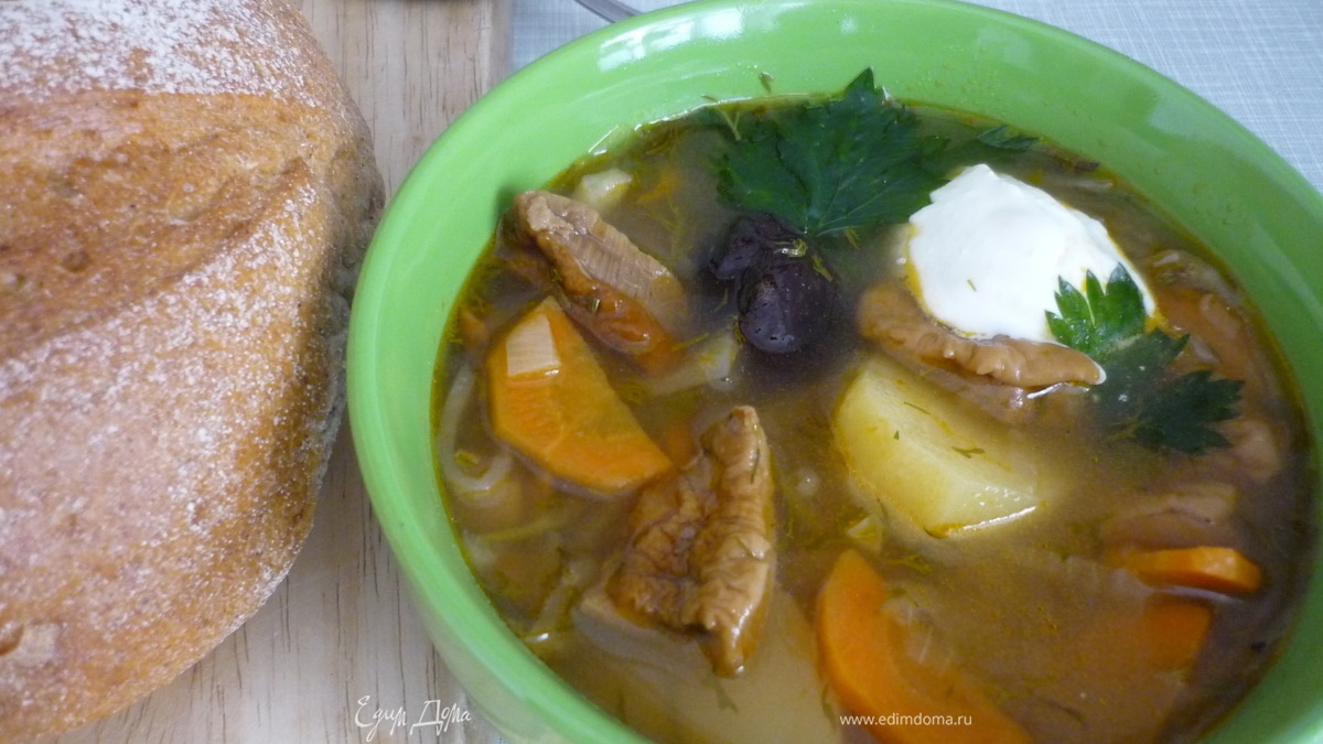 Постные щи с грибами