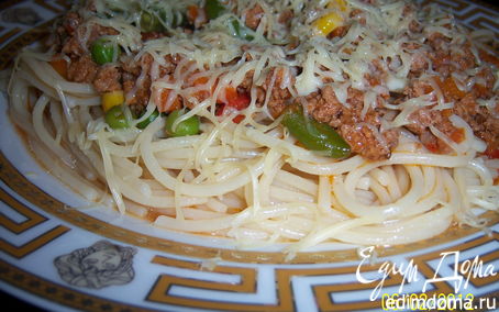 Рецепт "Спагетти с подливой"
