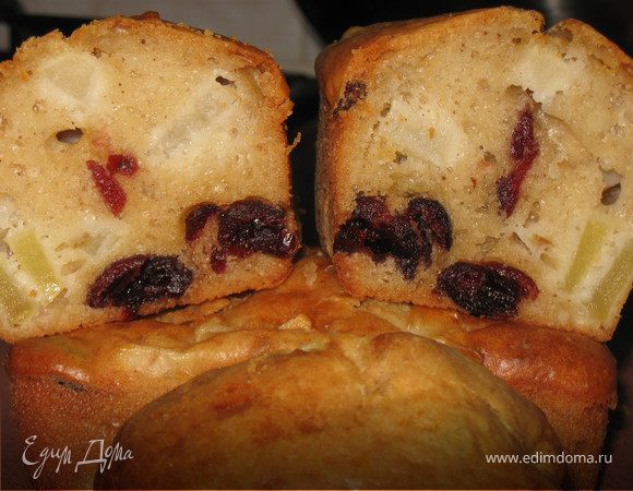 Яблочные кексы с вяленой клюквой Яблочные кексы с вяленой клюквой