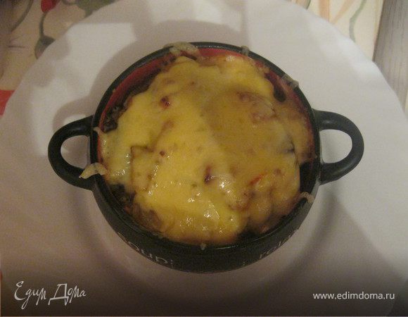 Печень запеченная в горшочках