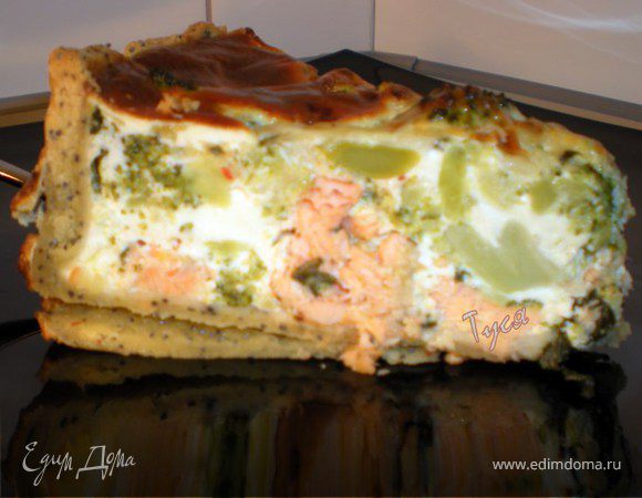 Пирог с сёмгой и брокколи Пирог с сёмгой и брокколи