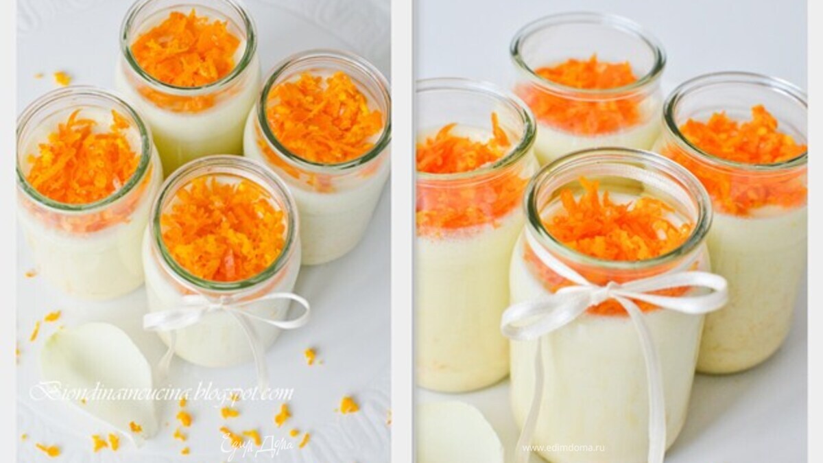 Десерт из йогурта,апельсина и марципана