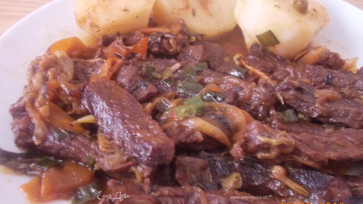 Говядина с овощами и бальзамическим уксусом