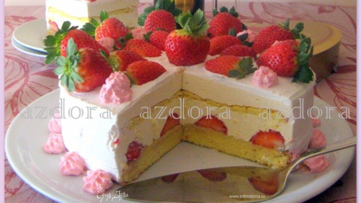 Клубничный торт-суфле "Поцелуй"