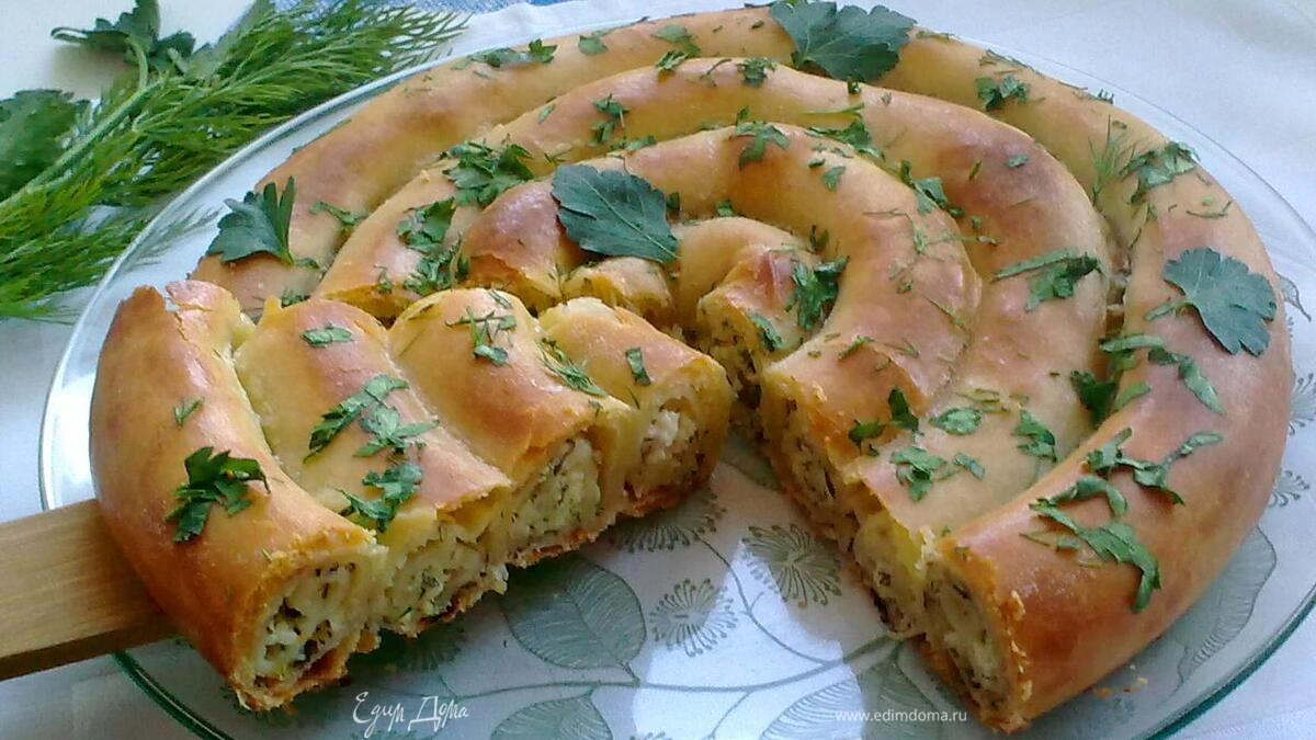 Вертута с творогом и зеленью