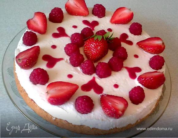 Ягодно-творожный торт