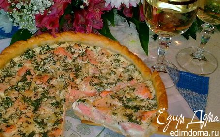 Рецепт Лоранский пирог с красной рыбой